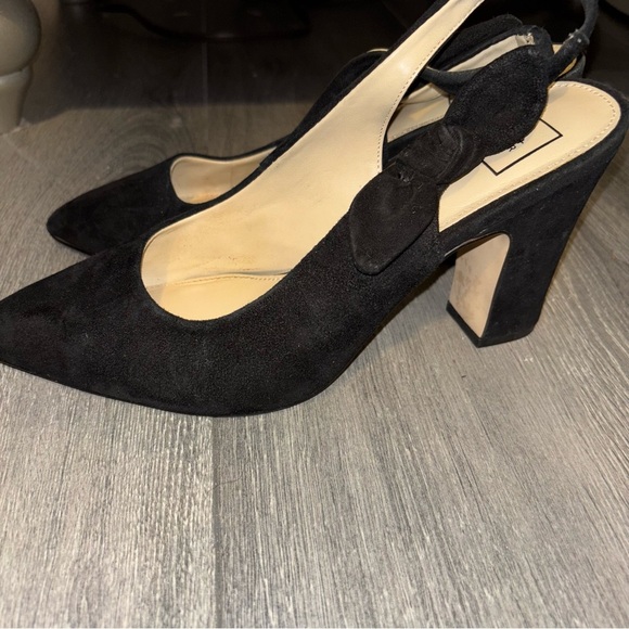 Lord + Taylor Juleeza Black Suede Leather Heels Size 8 - Picture 5 of 10